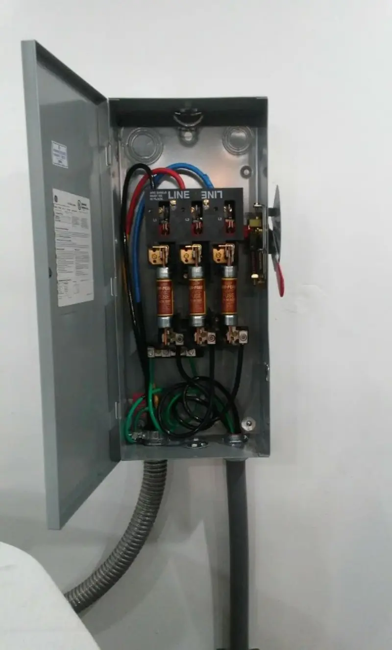 Three-phase disconnect switch installed for Electrical Wiring & Rewiring in Skippack